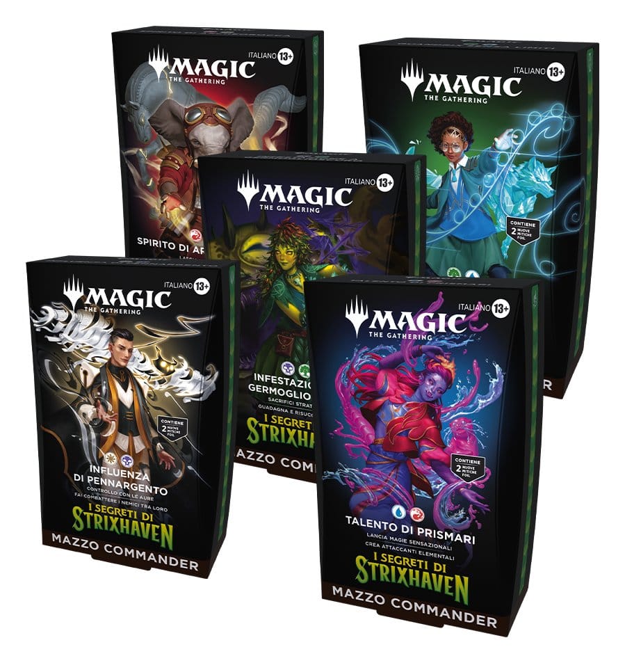 Magic the Gathering I Segreti di Strixhaven Commander Decks Case (5) italian