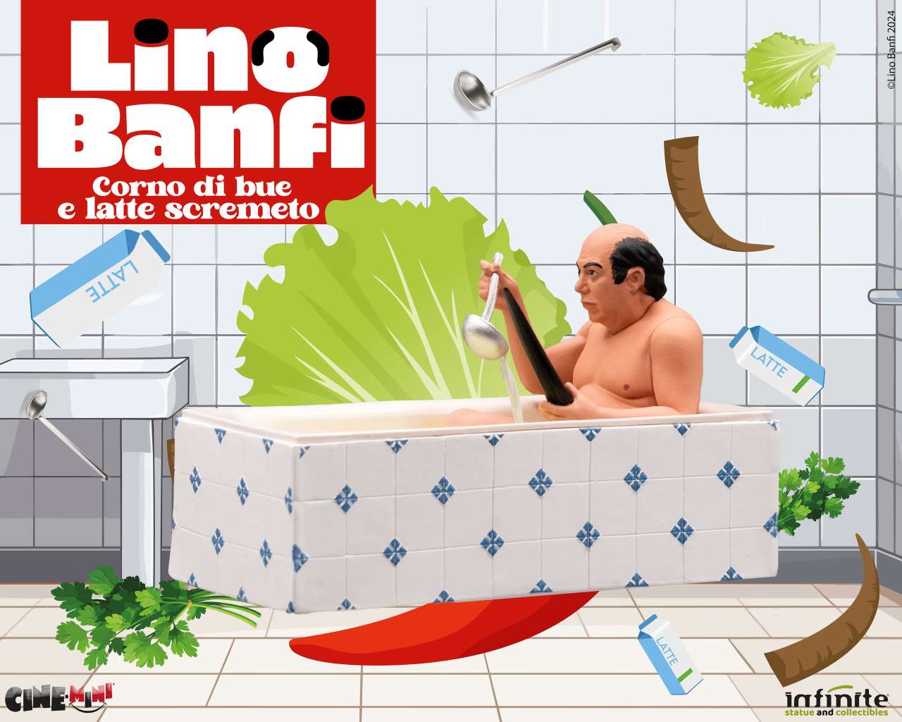 Lino banfi corno di bue e latte scremeto cinemini Action Figure