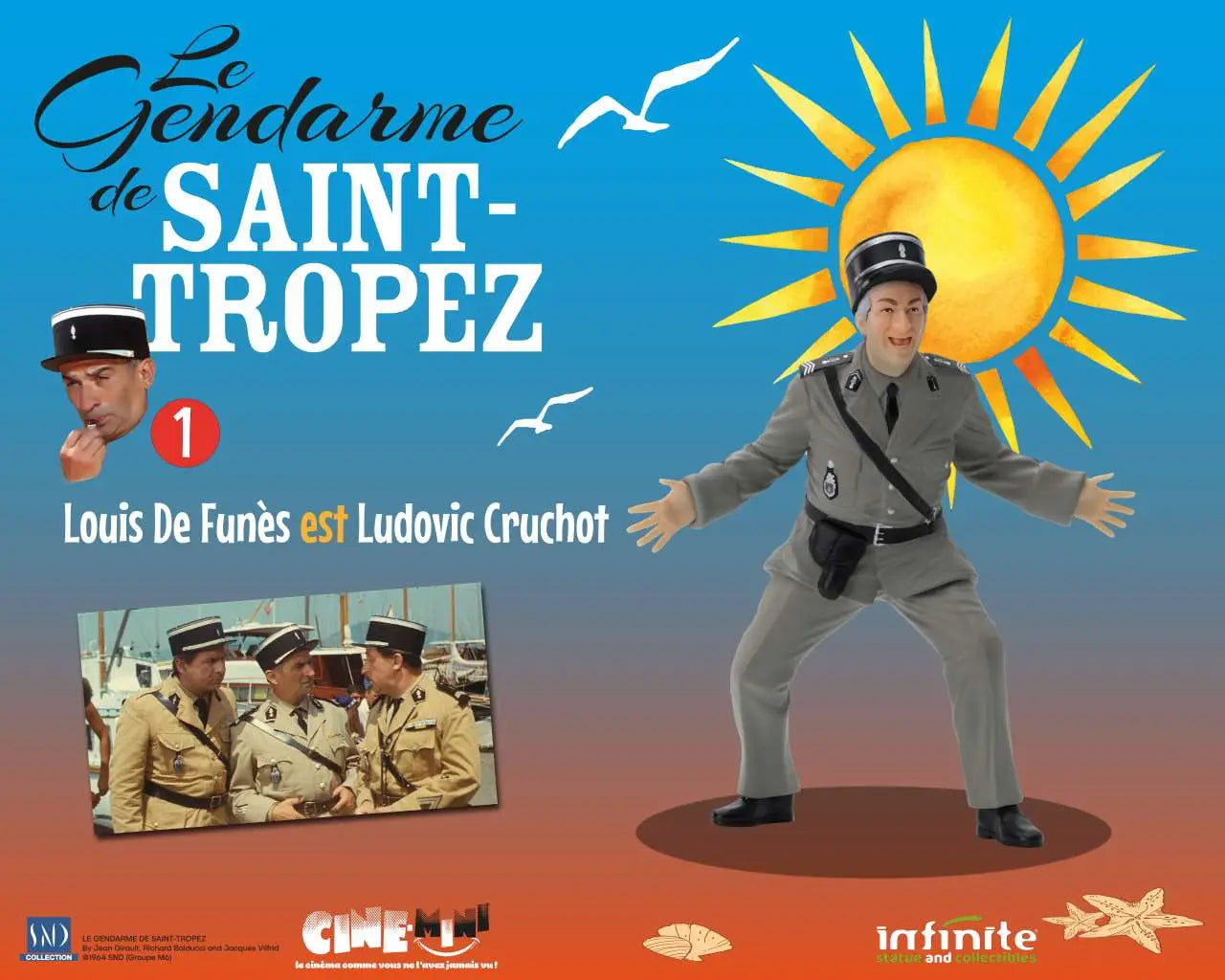 Le Gendarme De Saint-tropez #1 Louis De Funes Est Ludovic Cruchot Cine-mini Pvc