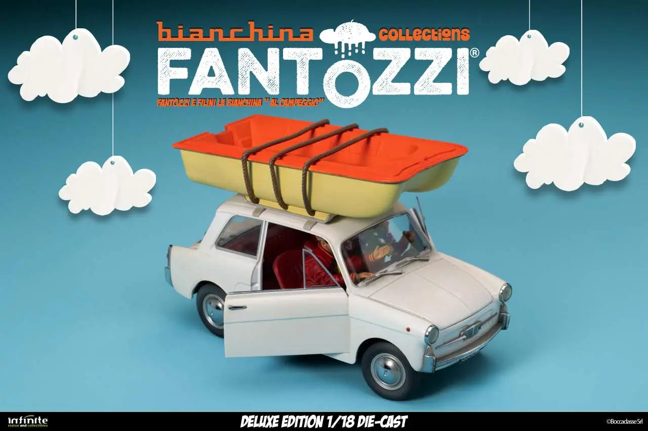 Fantozzi E Filini La Bianchina Al Campeggio 1/18 Die-cast Deluxe Edition