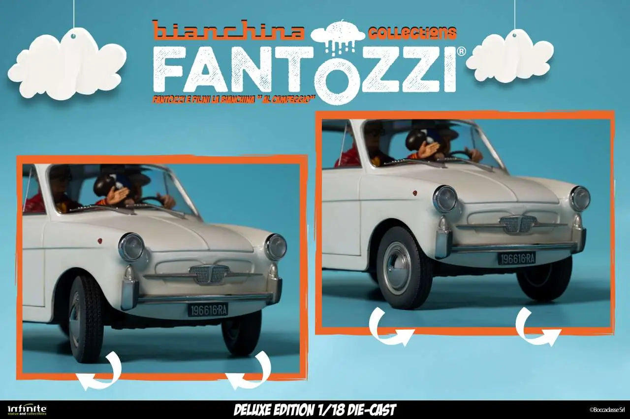 Fantozzi E Filini La Bianchina Al Campeggio 1/18 Die-cast Deluxe Edition