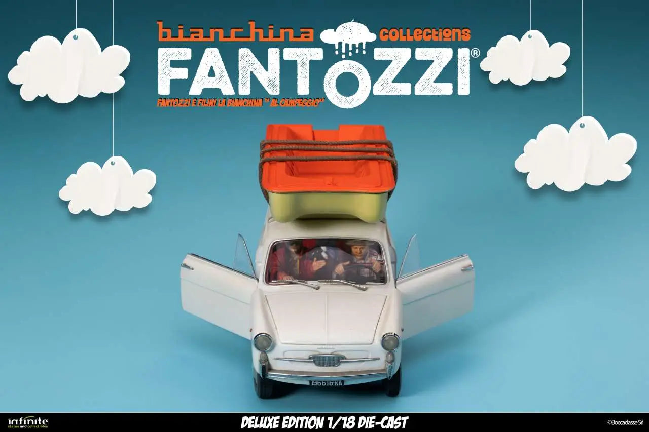 Fantozzi E Filini La Bianchina Al Campeggio 1/18 Die-cast Deluxe Edition