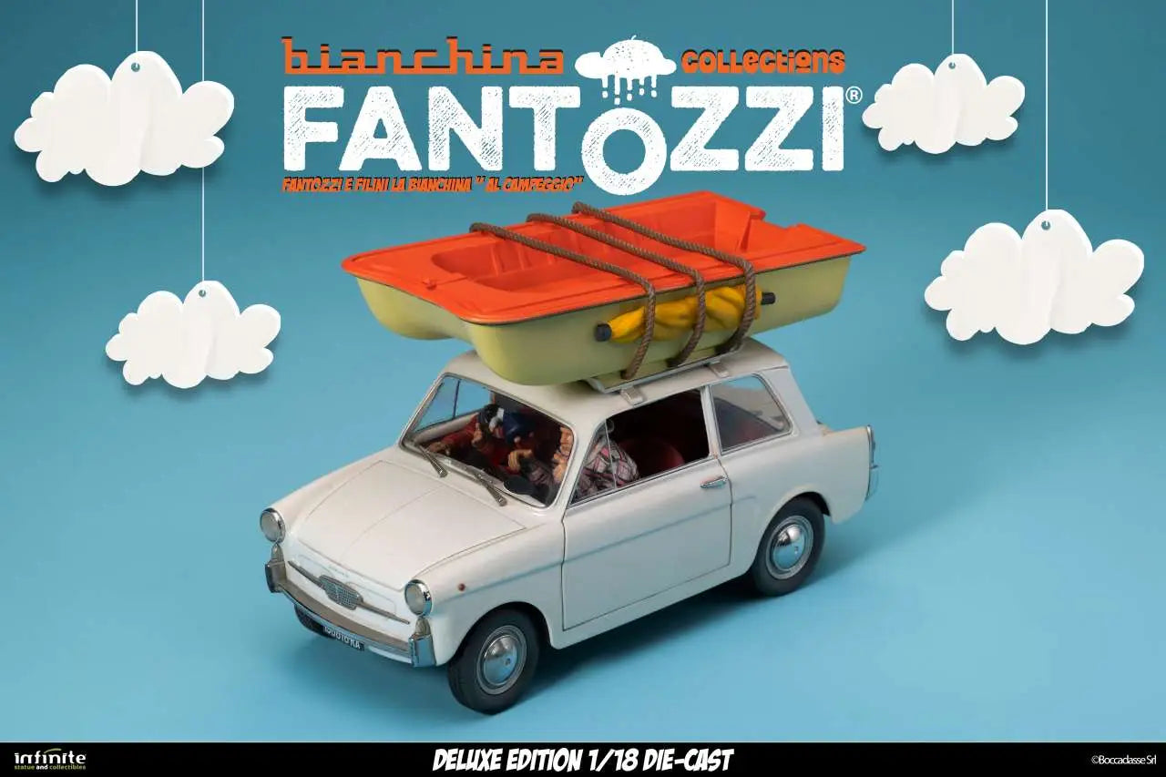 Fantozzi E Filini La Bianchina Al Campeggio 1/18 Die-cast Deluxe Edition