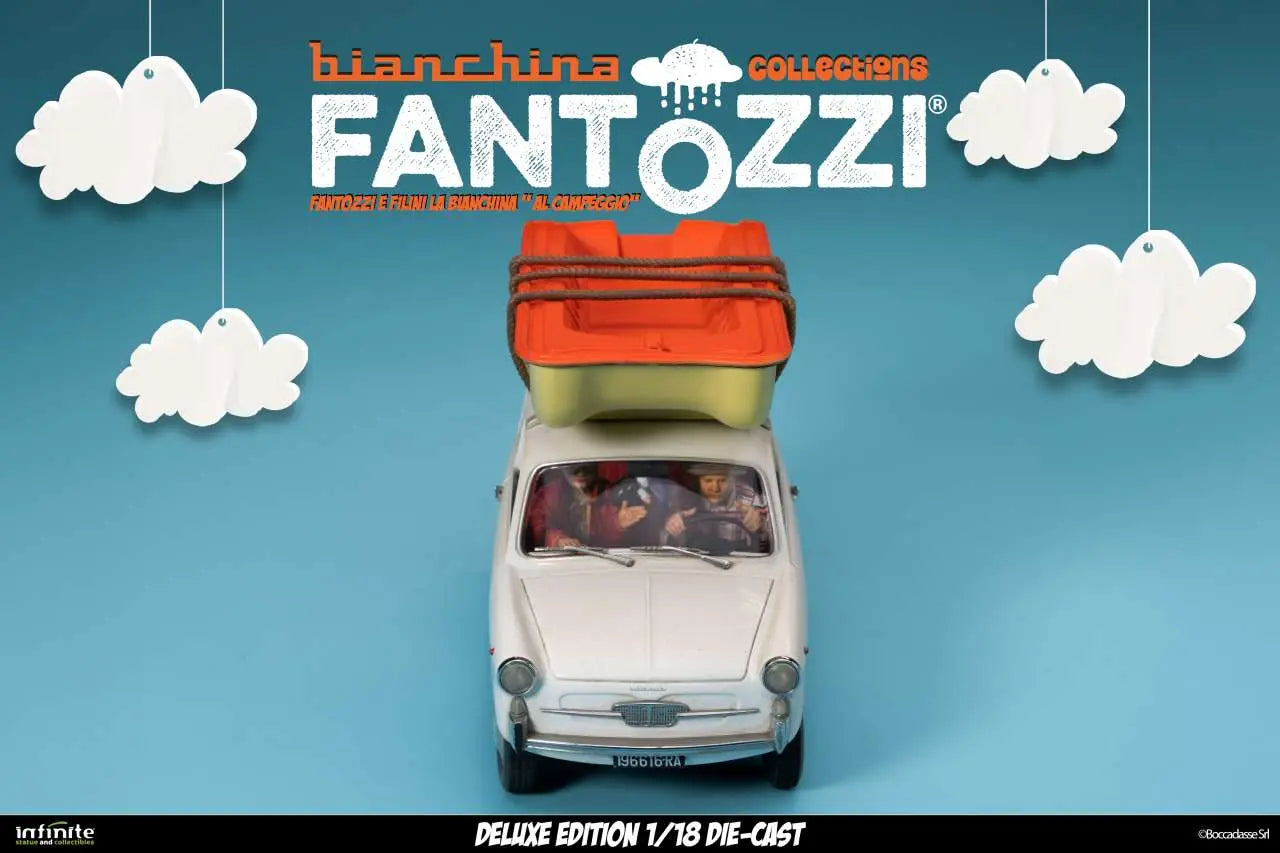 Fantozzi E Filini La Bianchina Al Campeggio 1/18 Die-cast Deluxe Edition
