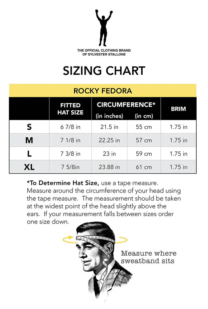 Rocky Fedora Hat (size Xl)