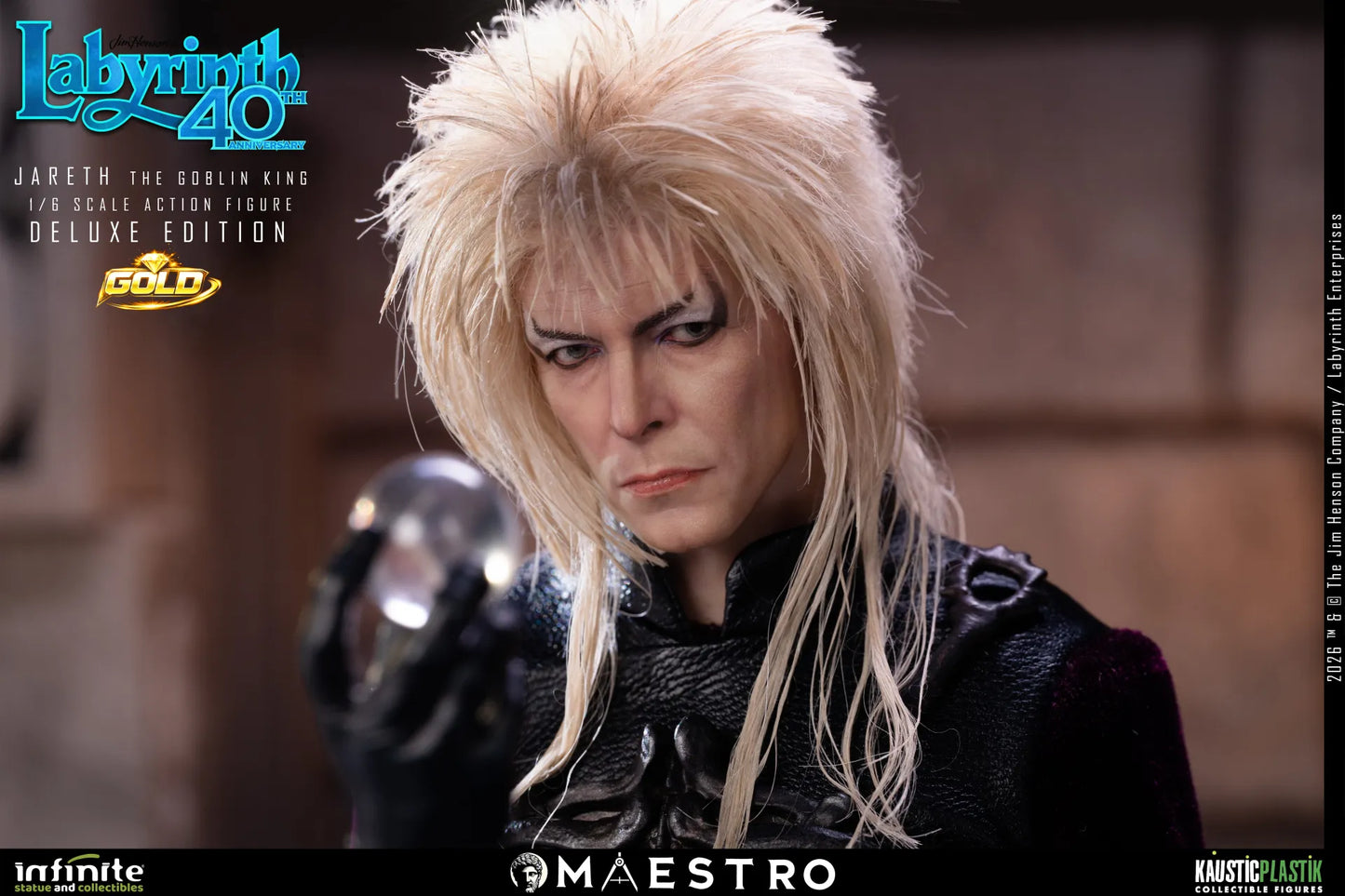 Labyrinth Jareth The Goblin King 1/6 Action Figure Deluxe Edition Gold