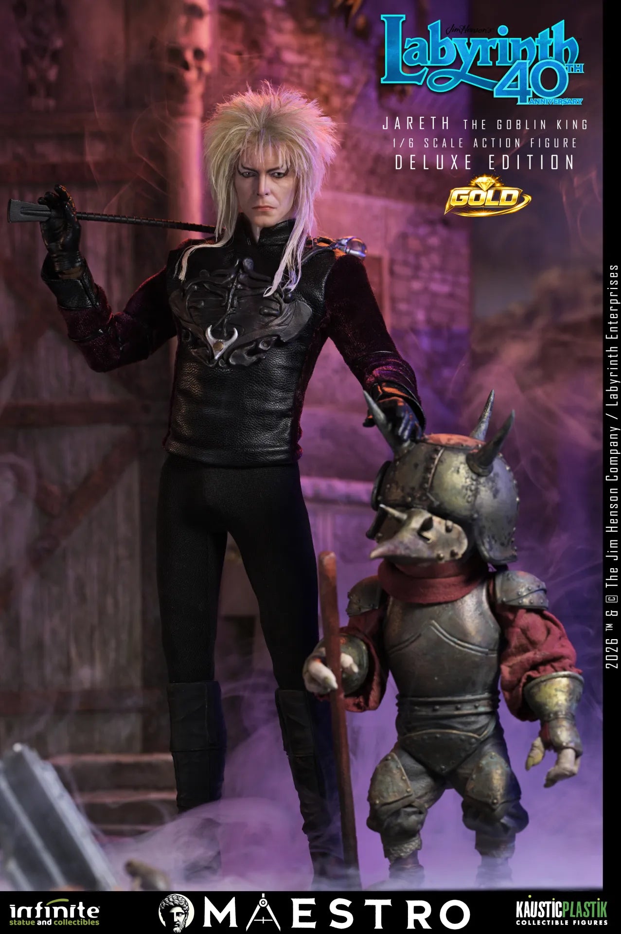 Labyrinth Jareth The Goblin King 1/6 Action Figure Deluxe Edition Gold