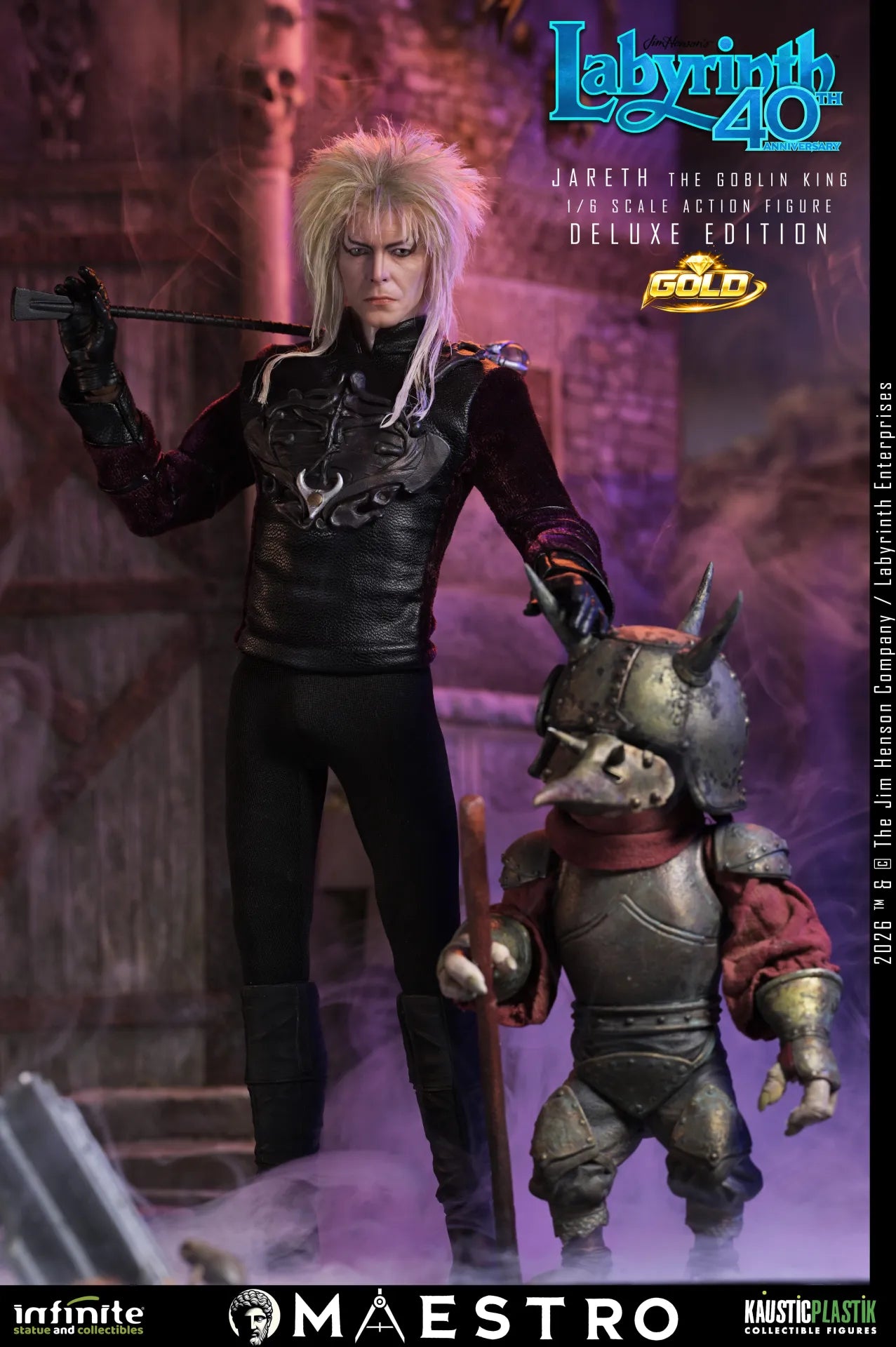 Labyrinth Jareth The Goblin King 1/6 Action Figure Deluxe Edition Gold