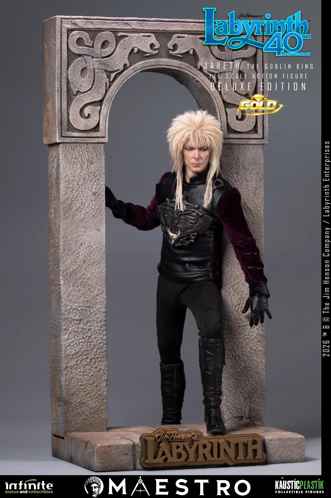 Labyrinth Jareth The Goblin King 1/6 Action Figure Deluxe Edition Gold