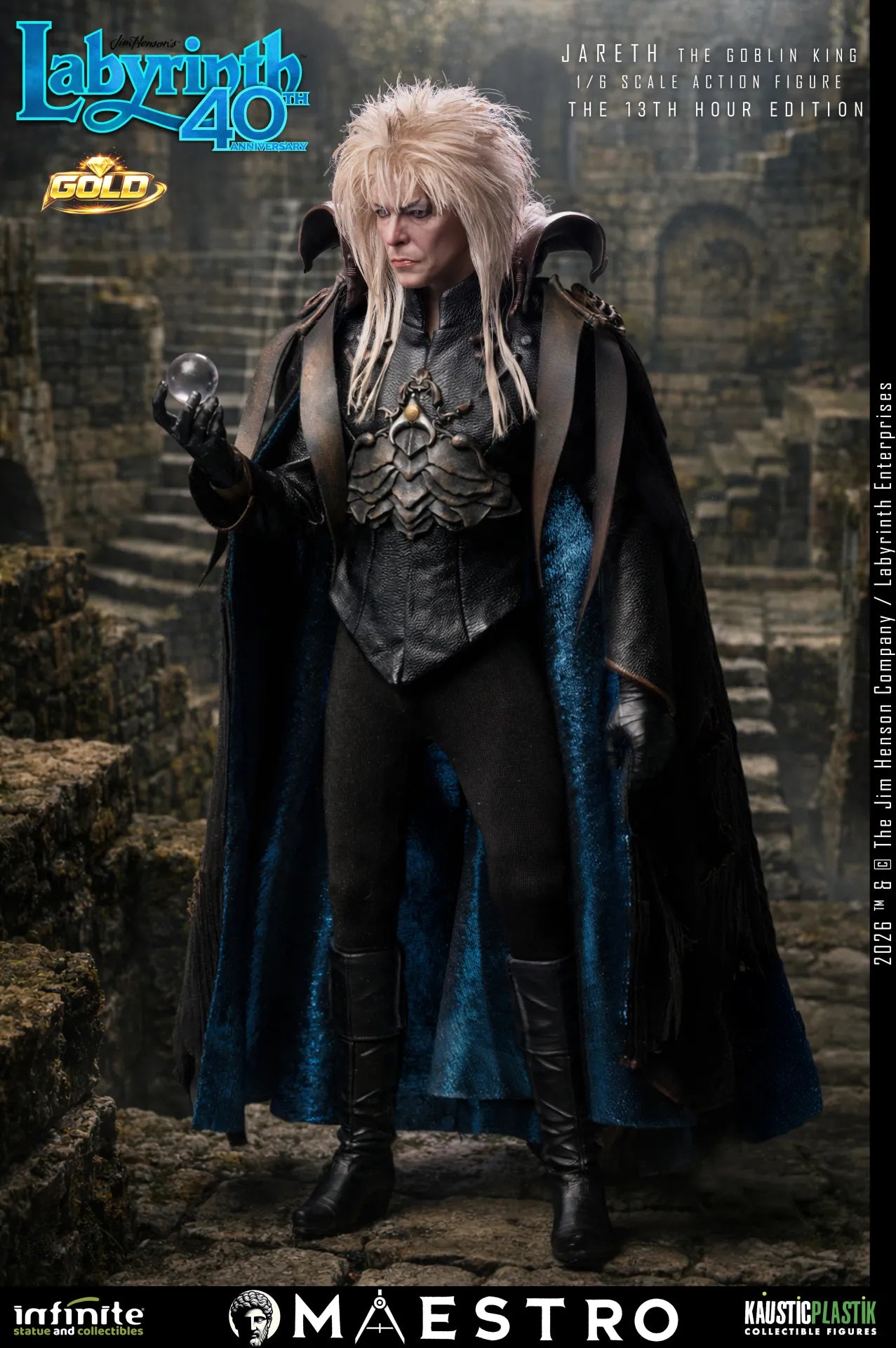 Labyrinth Jareth The Goblin King 1/6 Action Figure The 13th Hour Edition Gold