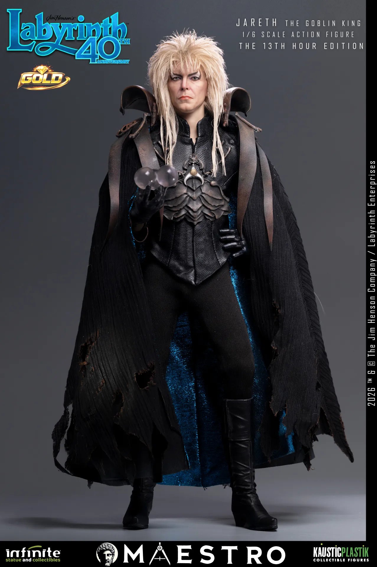 Labyrinth Jareth The Goblin King 1/6 Action Figure The 13th Hour Edition Gold