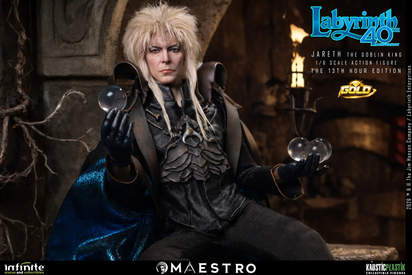 Labyrinth Jareth The Goblin King 1/6 Action Figure The 13th Hour Edition Gold