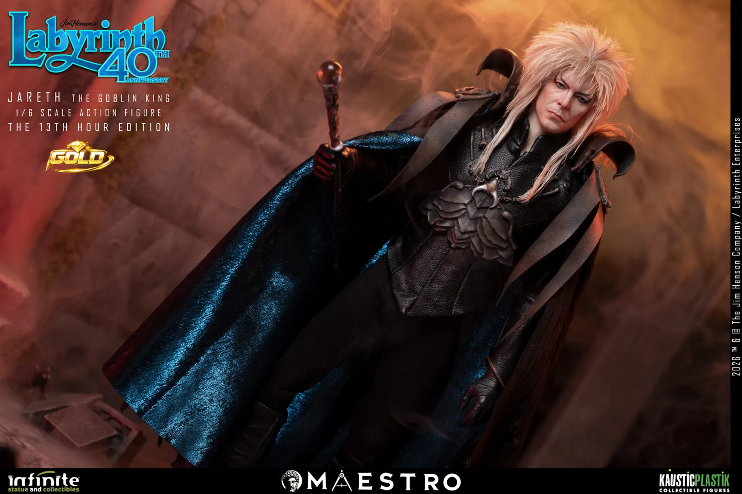 Labyrinth Jareth The Goblin King 1/6 Action Figure The 13th Hour Edition Gold