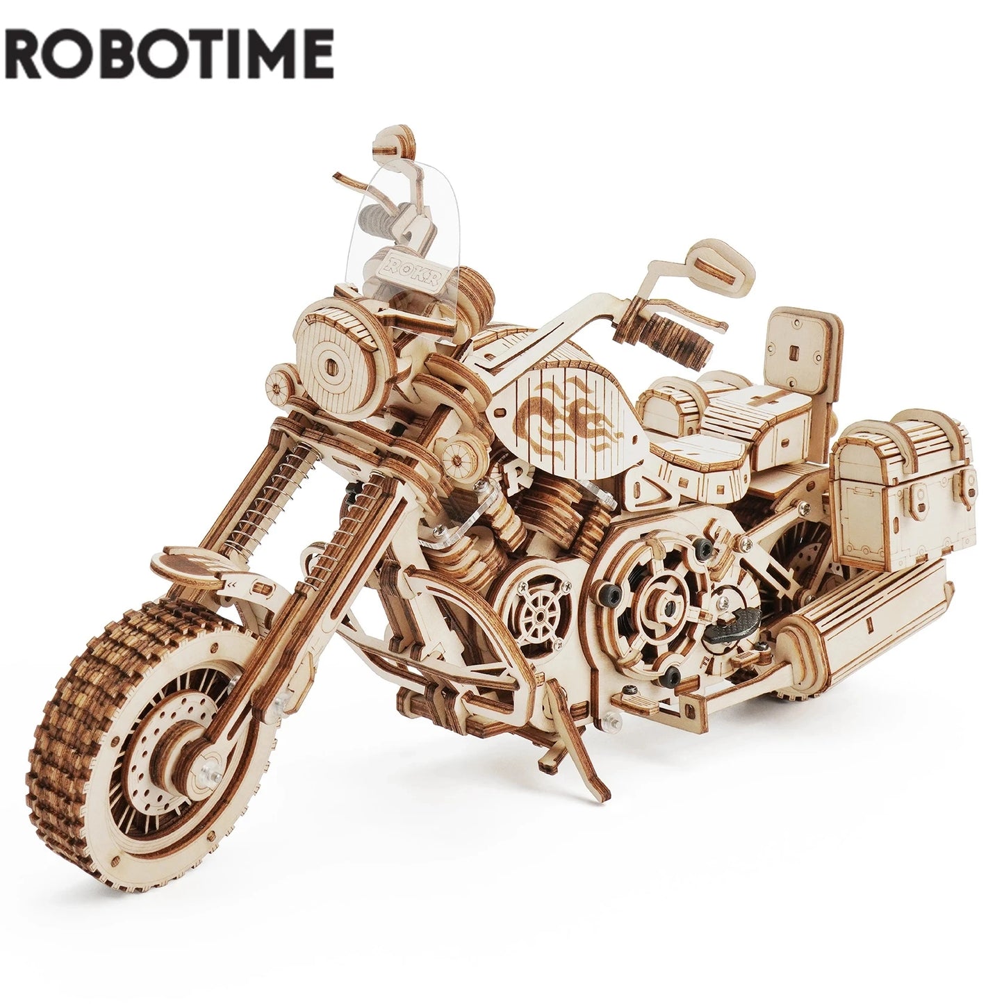 Robotime Rokr 420 PCS Cruiser Motorcycle DIY Wooden Model Building Block Kits Assembly LK504