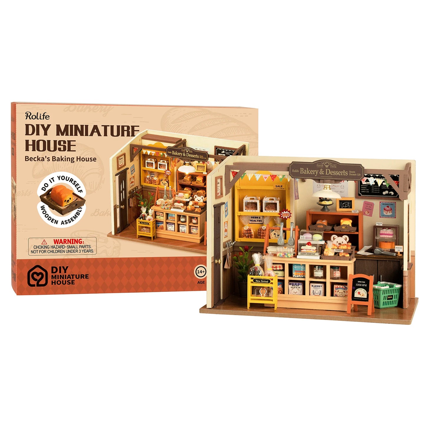 Robotime Rolife Becka's Baking House DIY Miniature House 3D Wooden