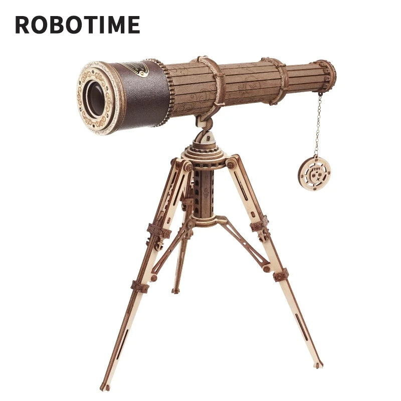 Robotime Rokr 1:1 DIY 314pcs Telescopic Monocular Telescope Wooden Model Building Kits Assembly