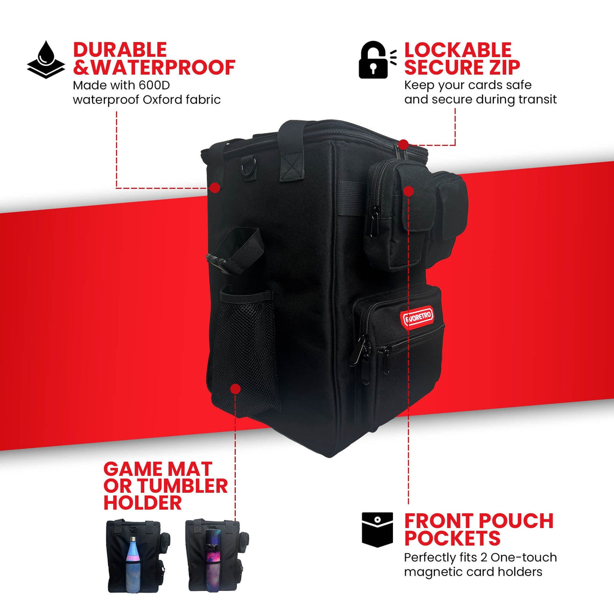 Evoretro Trading Card Backpack Black