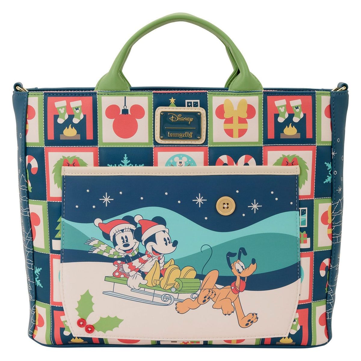 Disney by Loungefly Canvas Tote Bag Mickey and Minnie Holiday