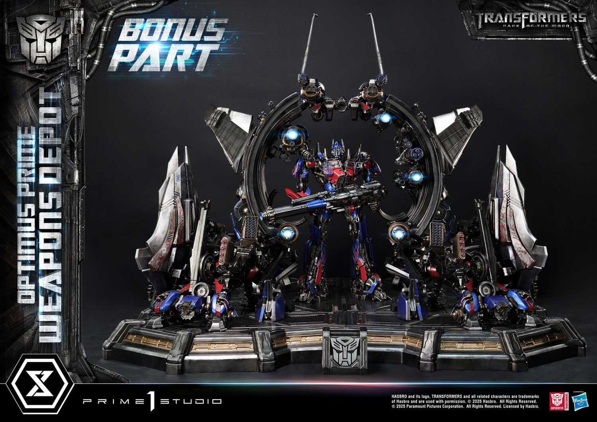 Transformers: Dark of the Moon (Film) Museum Masterline Statue Optimus Prime Weapons Depot Bonus Version 127 cm