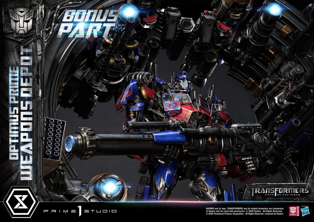 Transformers: Dark of the Moon (Film) Museum Masterline Statue Optimus Prime Weapons Depot Bonus Version 127 cm