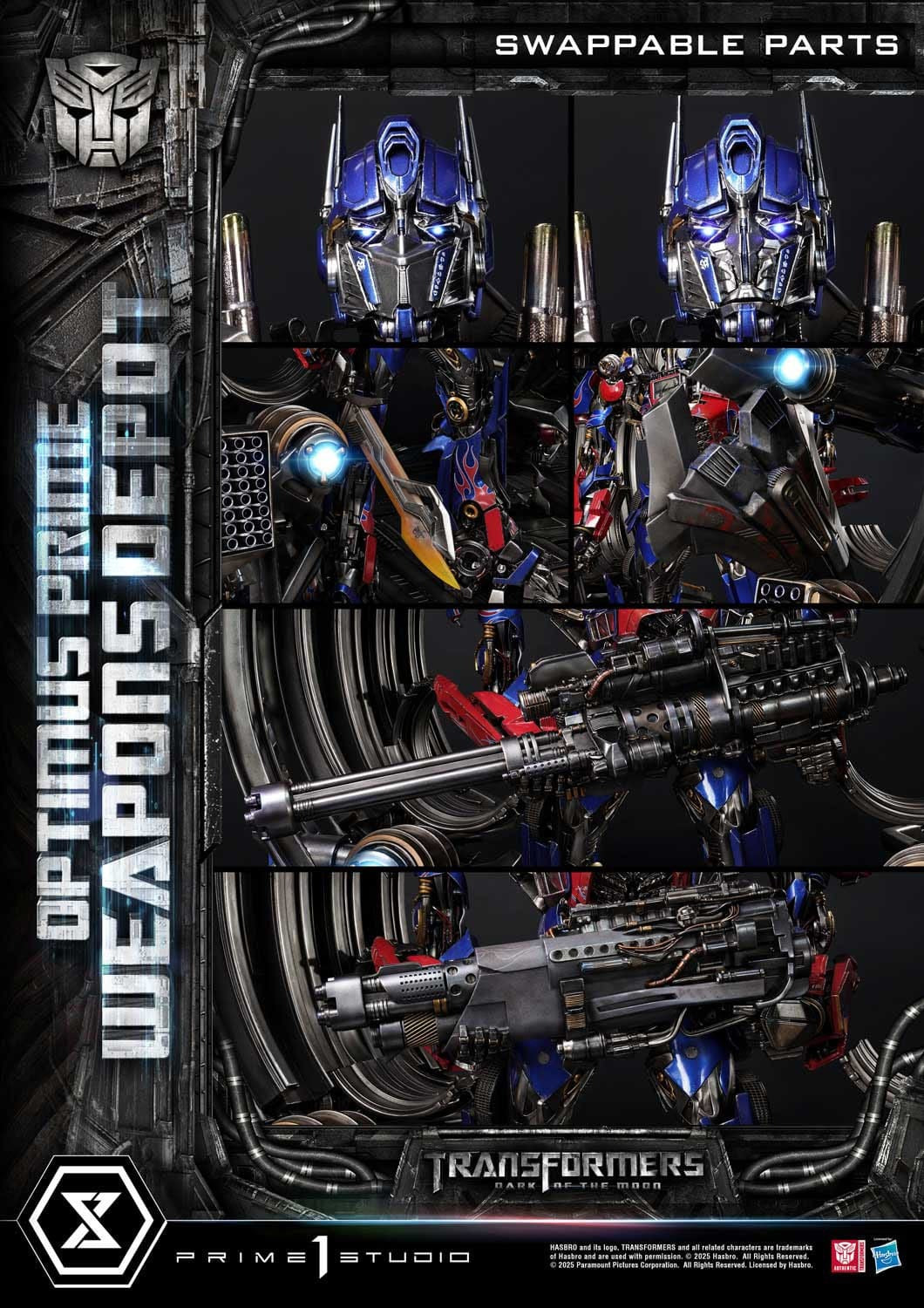 Transformers: Dark of the Moon (Film) Museum Masterline Statue Optimus Prime Weapons Depot Bonus Version 127 cm