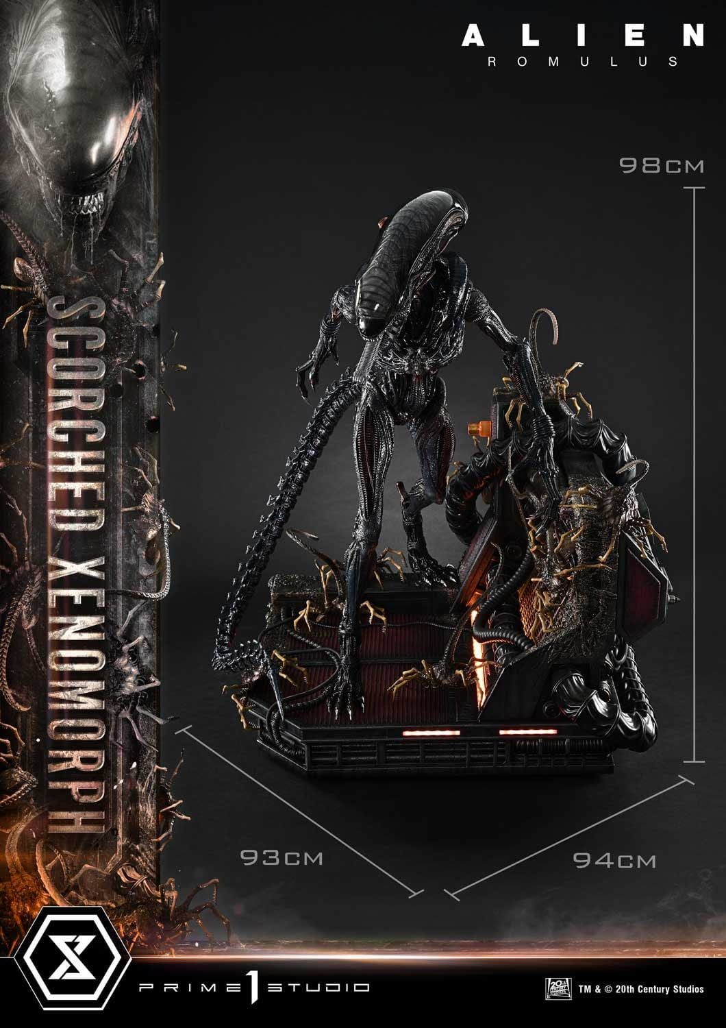 Alien: Romulus Museum Masterline XL Statue 1/3 Scorched Xenomorph Deluxe Bonus Version 98 cm