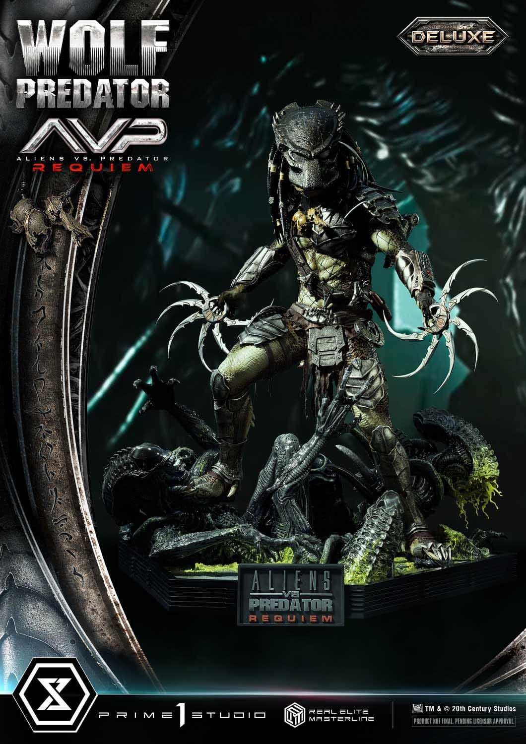 Alien vs. Predator Real Elite Masterline Series Statue 1/3 Requiem Wolf Predator Deluxe Ver. 95 cm