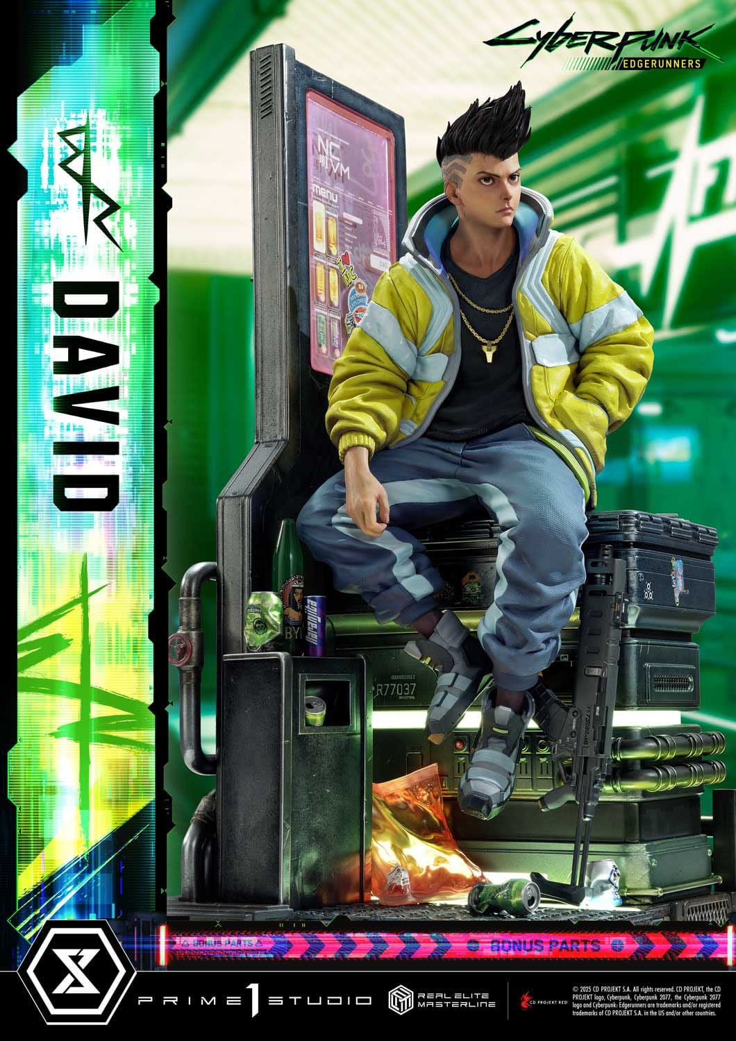 Cyberpunk: Edgerunners Real Elite Masterline Series Statue 1/4 David Deluxe Bonus Version 58 cm