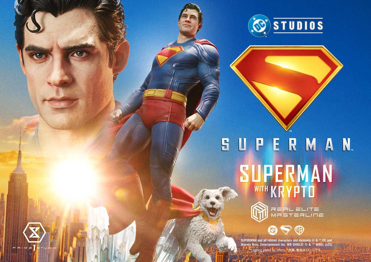 Superman (2025) Real Elite Masterline Series Statue 1/3 Superman with Krypto 95 cm