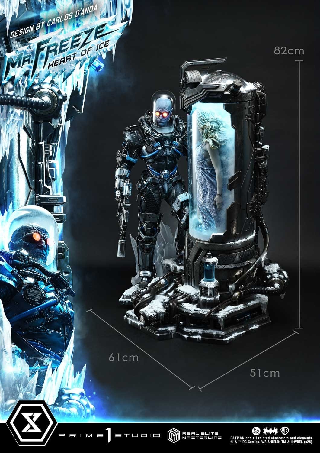 DC Comics Real Elite Masterline Series Statue 1/3 Batman (Comics) Mr. Freeze Heart of Ice (Design by Carlos D'Anda) Deluxe Bonus Version 82 cm