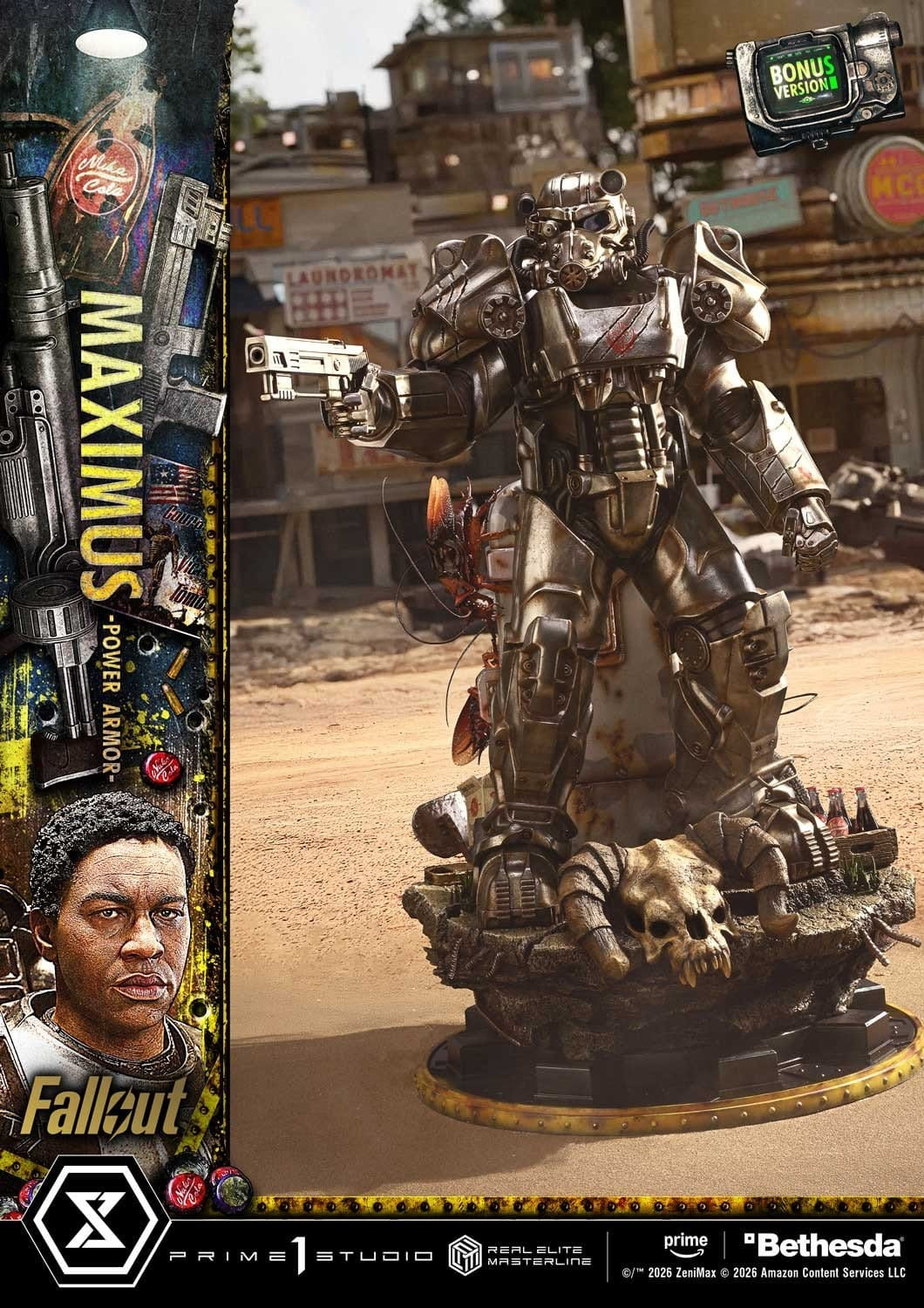 Fallout Real Elite Masterline Statue 1/4 Maximus Power Armor DX Bonus Version 67 cm