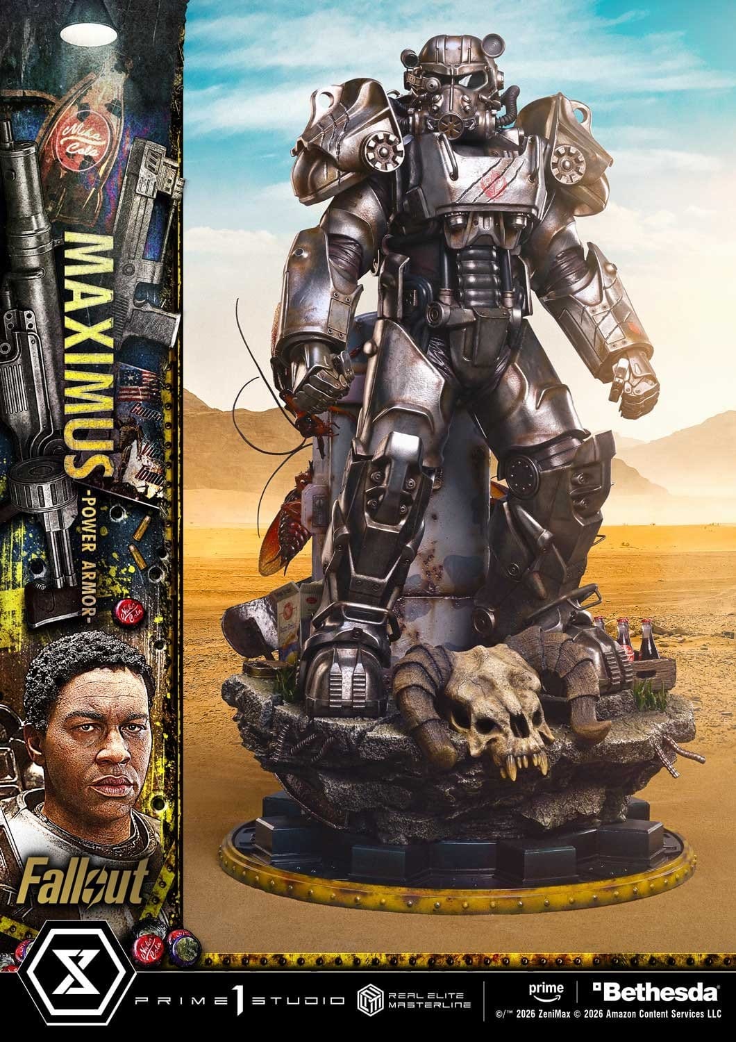 Fallout Real Elite Masterline Statue 1/4 Maximus Power Armor DX Bonus Version 67 cm