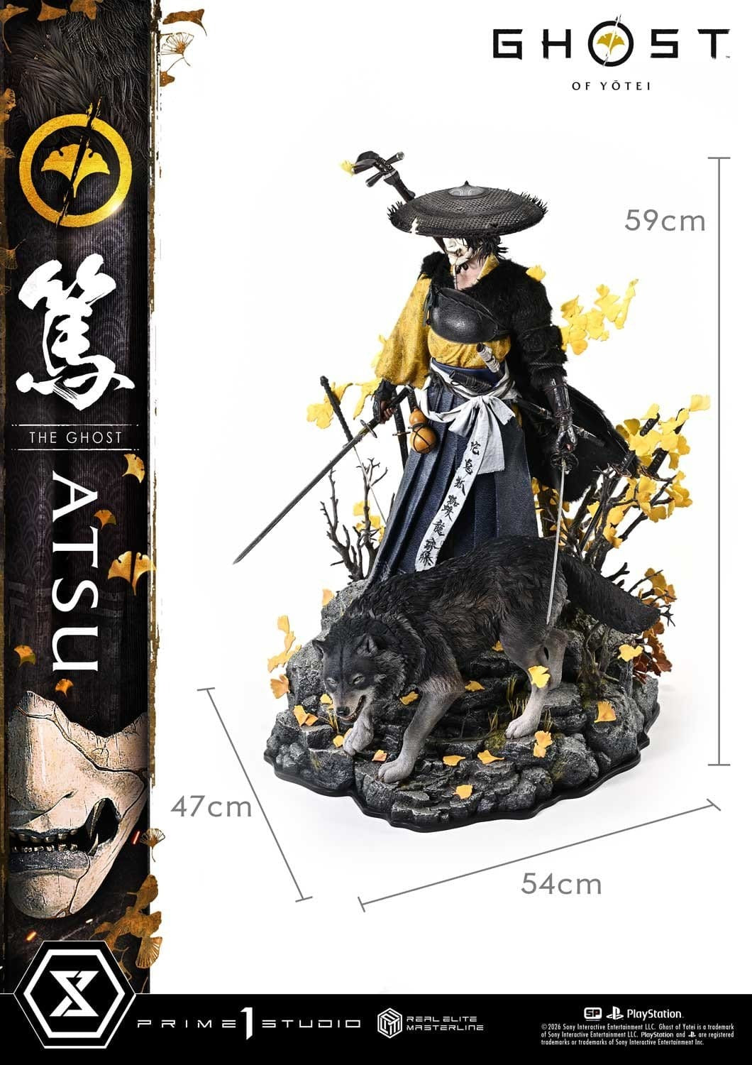 Ghost of Yotei Real Elite Masterline Statue 1/4 Atsu 59 cm