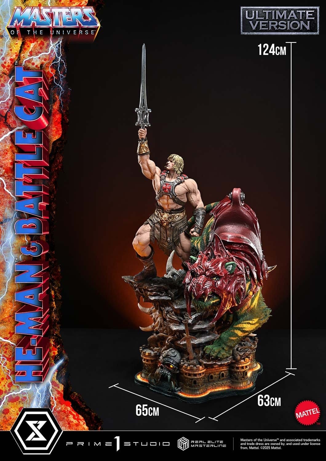 Masters of the Universe Real Elite Masterline Series Statue 1/4 He-Man & Battle Cat Ultimate Version 86 cm