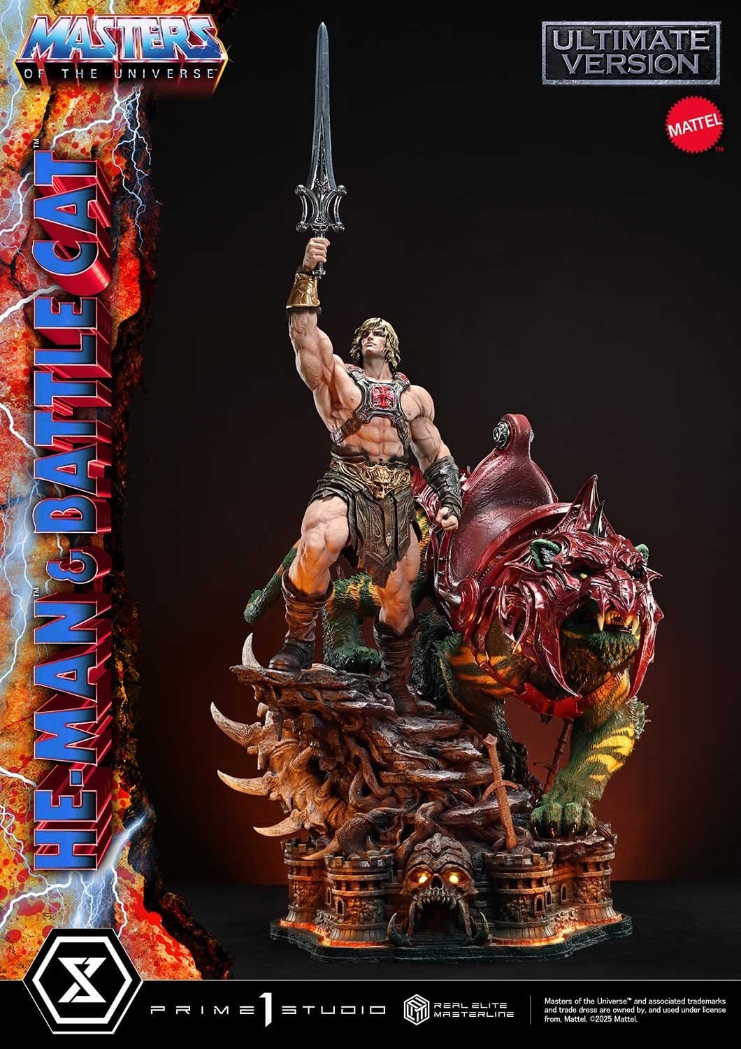 Masters of the Universe Real Elite Masterline Series Statue 1/4 He-Man & Battle Cat Ultimate Version 86 cm