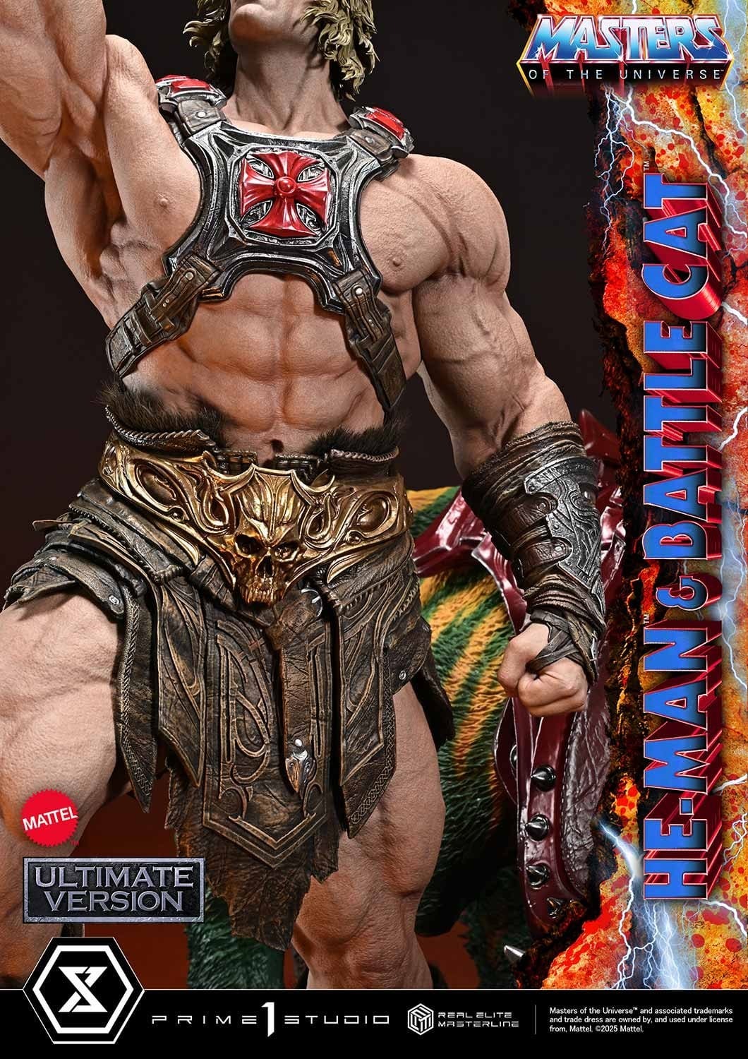 Masters of the Universe Real Elite Masterline Series Statue 1/4 He-Man & Battle Cat Ultimate Version 86 cm