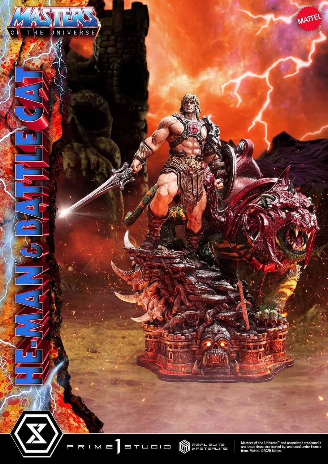 Masters of the Universe Real Elite Masterline Series Statue 1/4 He-Man & Battle Cat Ultimate Version 86 cm