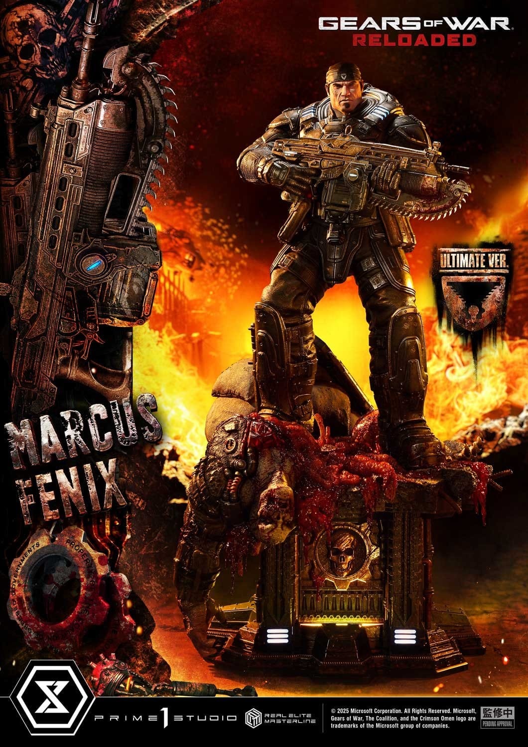 Gears of War: Reloaded Real Elite Masterline Series Statue 1/3 Marcus Fenix Ultimate Version 97 cm