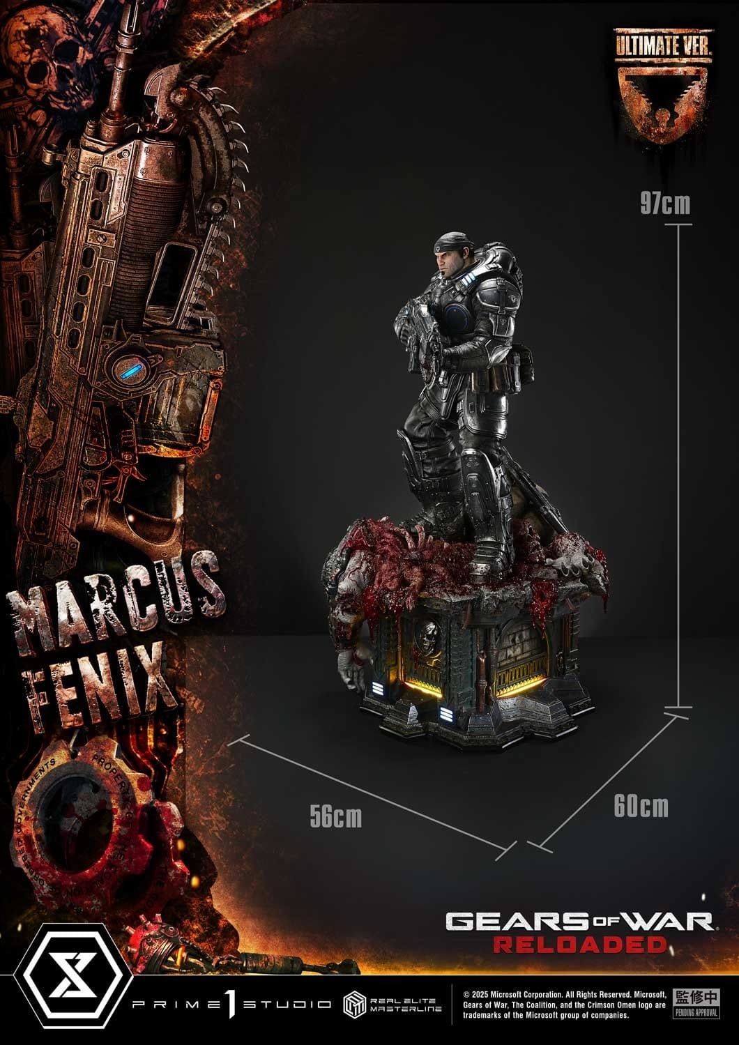 Gears of War: Reloaded Real Elite Masterline Series Statue 1/3 Marcus Fenix Ultimate Version 97 cm