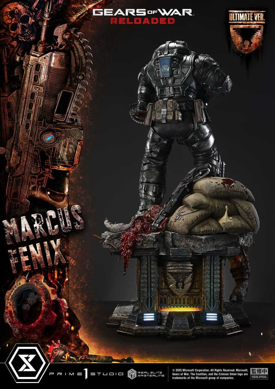 Gears of War: Reloaded Real Elite Masterline Series Statue 1/3 Marcus Fenix Ultimate Version 97 cm
