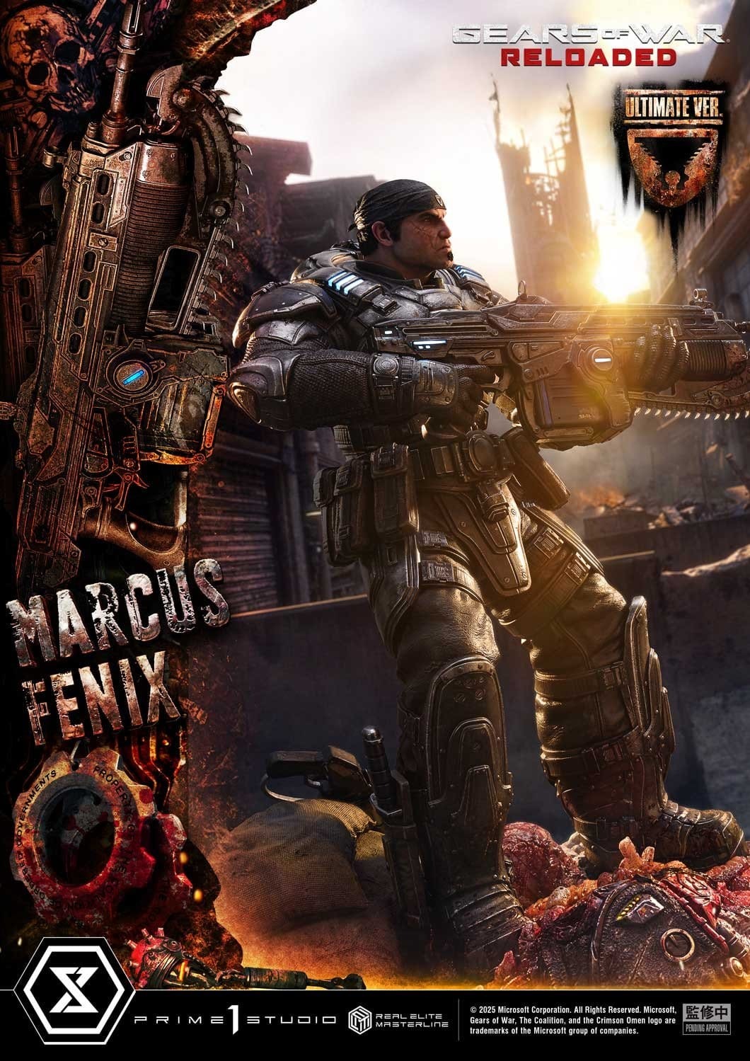 Gears of War: Reloaded Real Elite Masterline Series Statue 1/3 Marcus Fenix Ultimate Version 97 cm