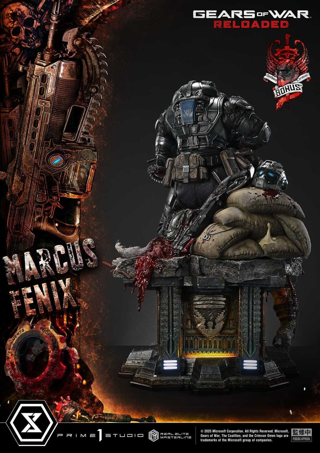 Gears of War: Reloaded Real Elite Masterline Series Statue 1/3 Marcus Fenix Ultimate Bonus Version 97 cm