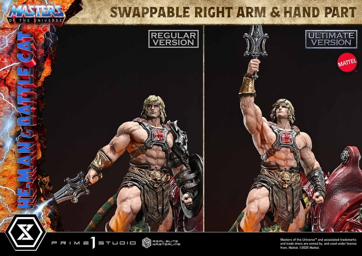 Masters of the Universe Real Elite Masterline Series Statue 1/4 He-Man & Battle Cat Ultimate Bonus Version 86 cm