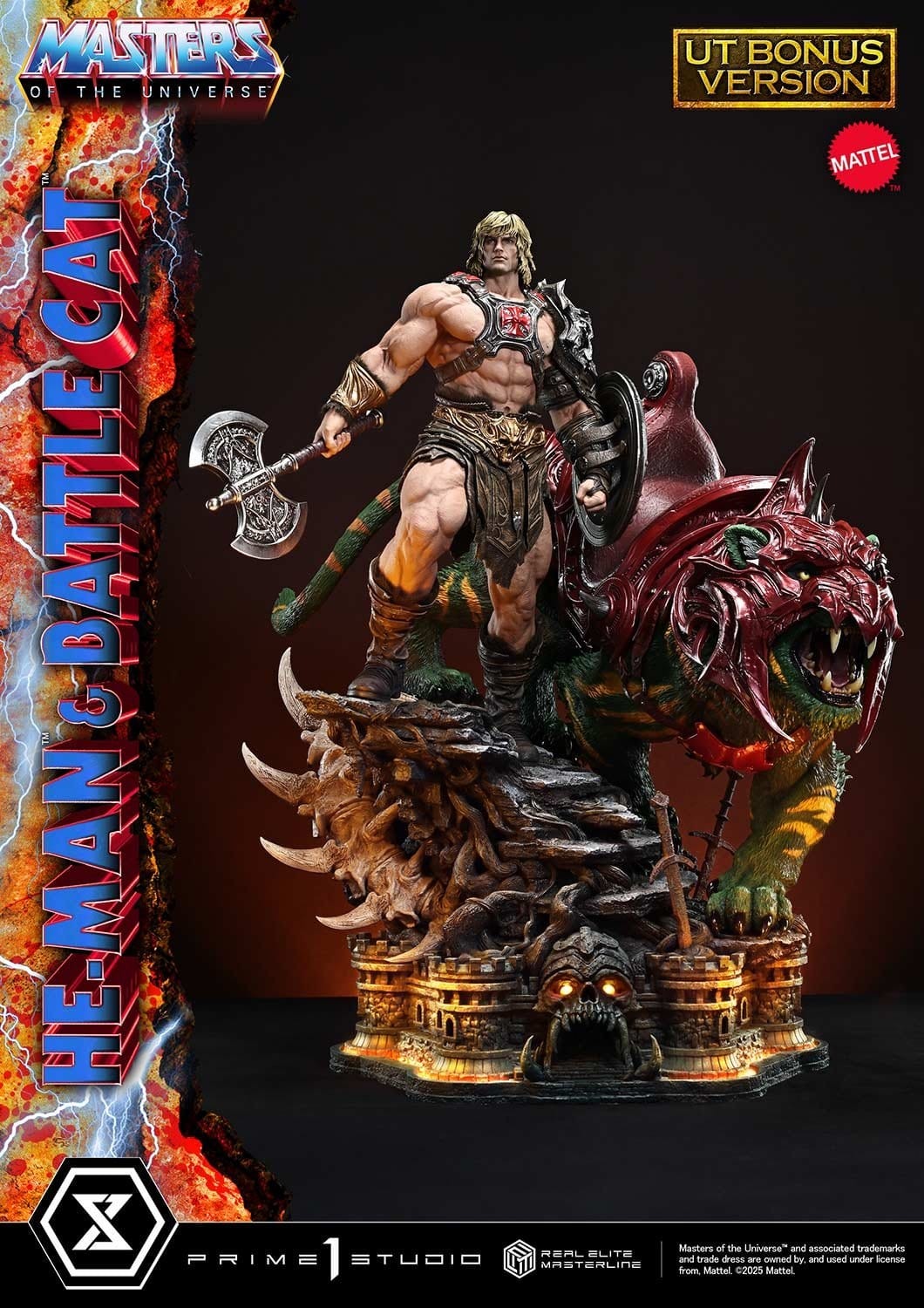 Masters of the Universe Real Elite Masterline Series Statue 1/4 He-Man & Battle Cat Ultimate Bonus Version 86 cm