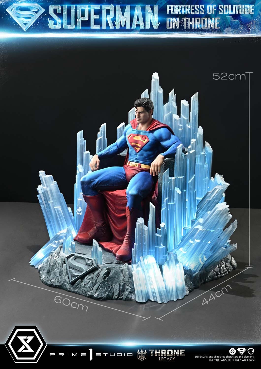 DC Comics Throne Legacy Collection Statue Statue 1/4 Superman Fortress of Solitude on Throne (Design by Gabriele Dell'Otto) 52 cm
