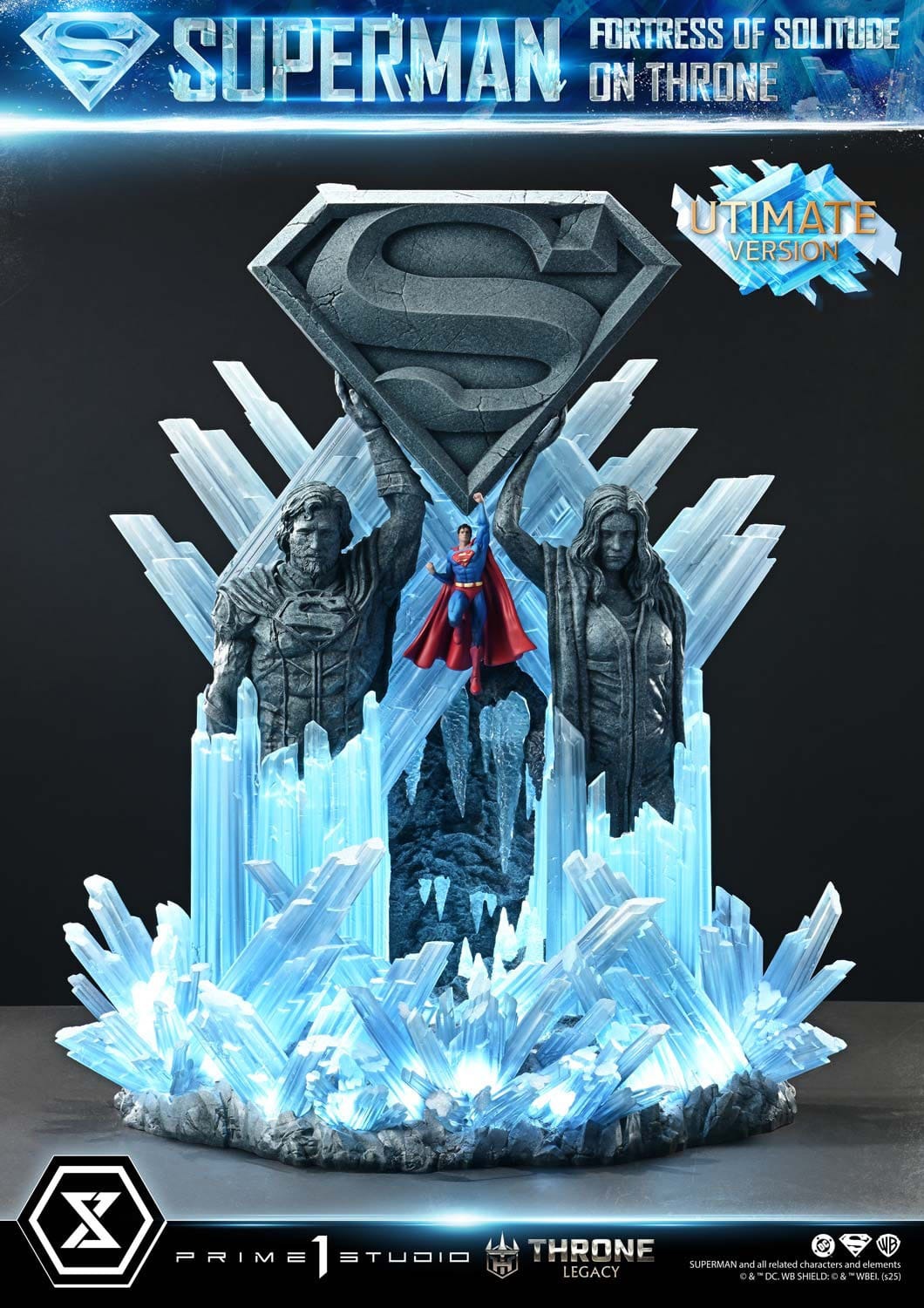 DC Comics Throne Legacy Collection Statue Statue 1/4 Superman Fortress of Solitude on Throne (Design by Gabriele Dell'Otto) Ultimate Version 52 cm