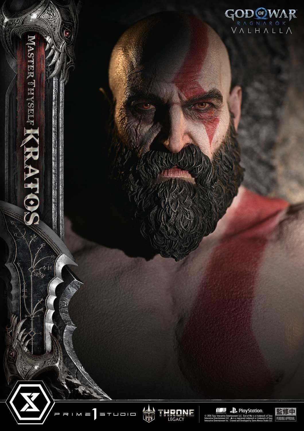 Throne Legacy God of War Series Statue 1/3 Ragnarok Master Thyself Kratos  67 cm