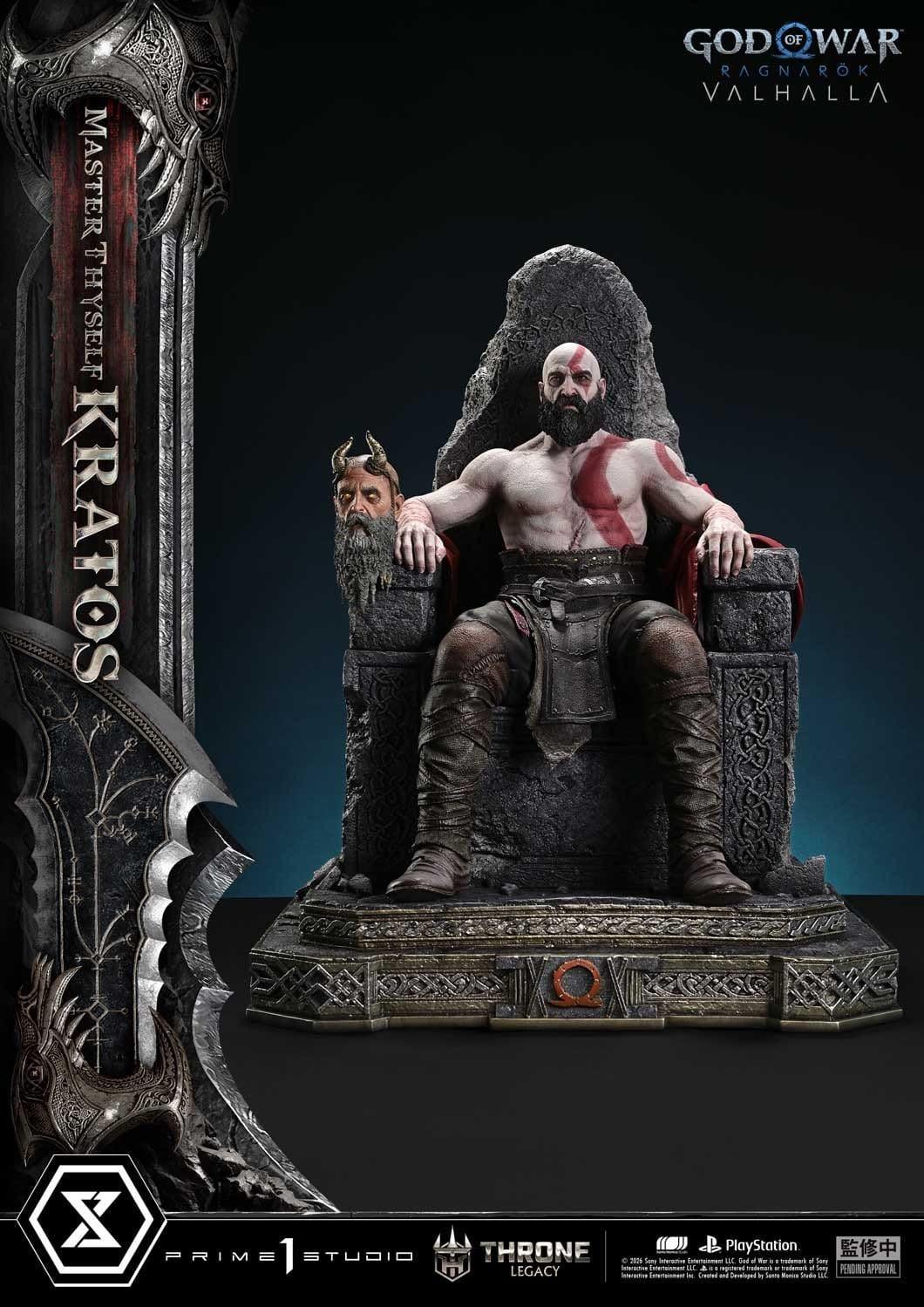 Throne Legacy God of War Series Statue 1/3 Ragnarok Master Thyself Kratos  67 cm