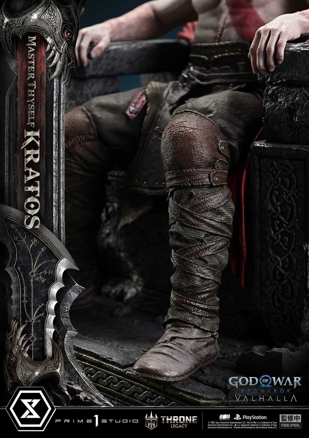 Throne Legacy God of War Series Statue 1/3 Ragnarok Master Thyself Kratos  67 cm