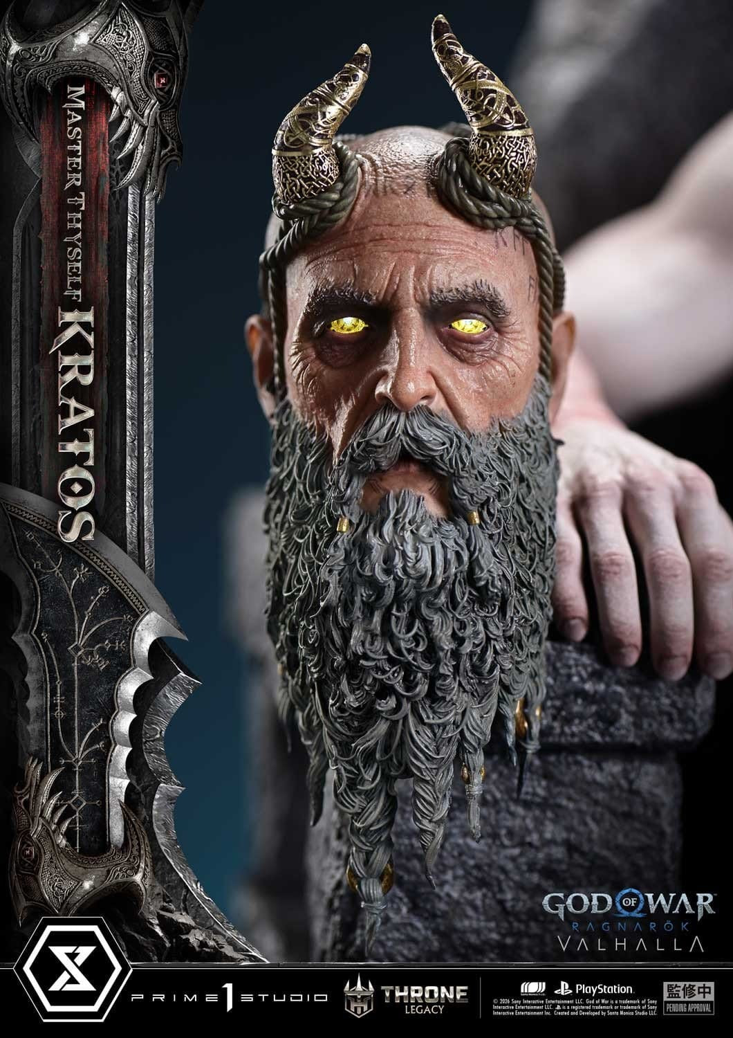 Throne Legacy God of War Series Statue 1/3 Ragnarok Master Thyself Kratos  67 cm